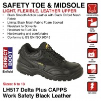 Delta Plus CAPPS Work Safety Black Leather - LH517