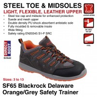 SF65 Blackrock Delaware Orange/Grey Safety Trainer