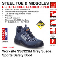 Worksite Grey Suede Sports Safety Boot - SS632SM