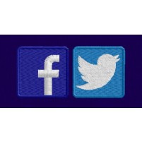Twitter & Facebook Sewn Logo