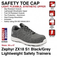 Zephyr ZX18 S1 Black/Grey Lightweight Safety Trainers